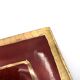 Georges Pelletier red and gold square ceramic pocket emptier, 1970s