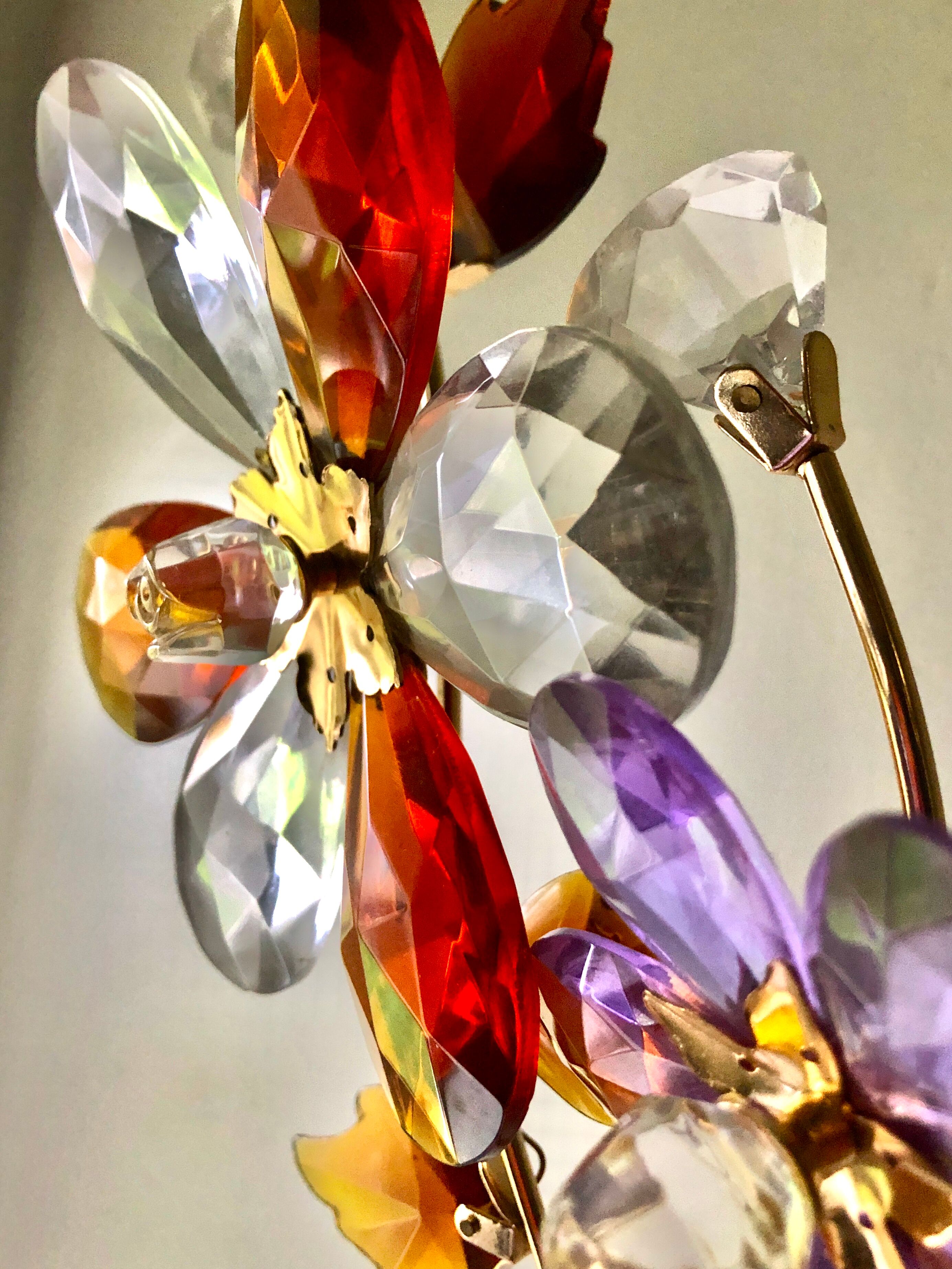 Large wall lamp flowers glass Murano 1970
