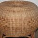 Pouf in osier and rattan from the 70s