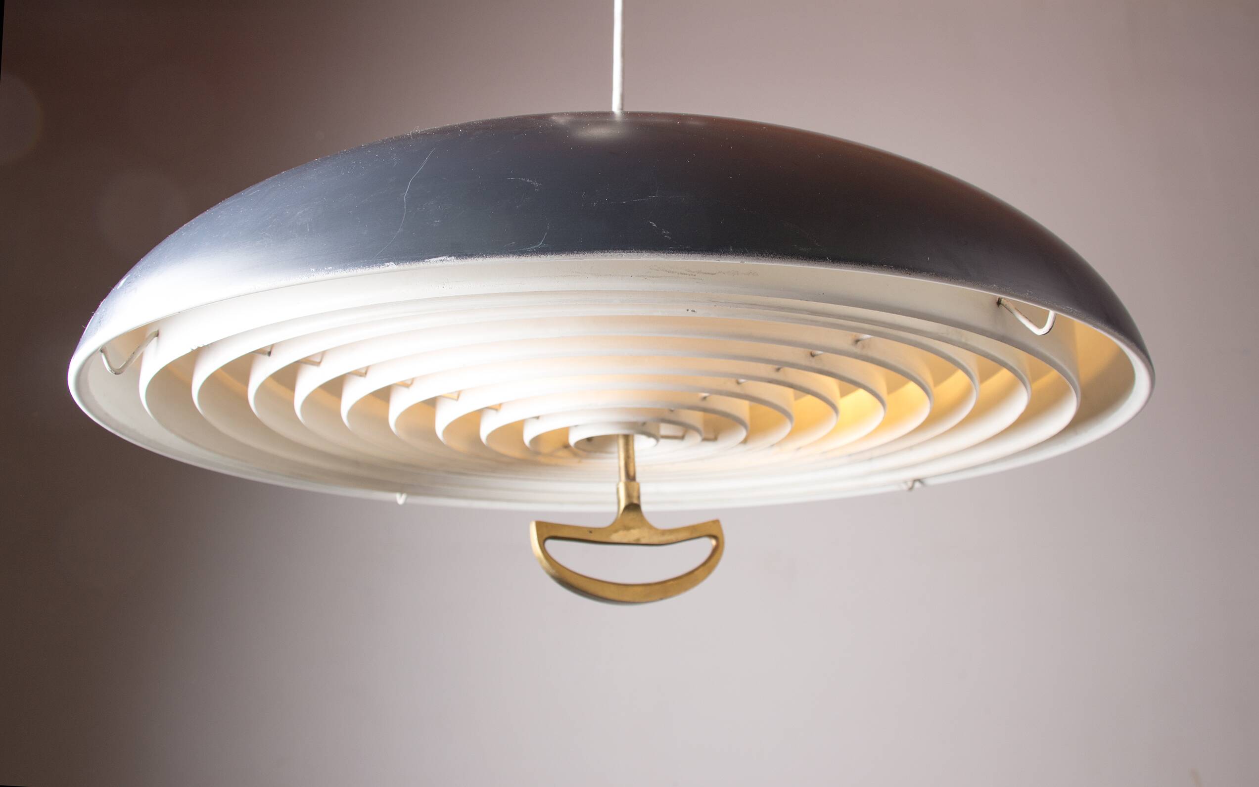 Large Danish Metal Pendant Lamp California model by Vilhem Wolhert & Jorgen Bo/Poulsen 1960.