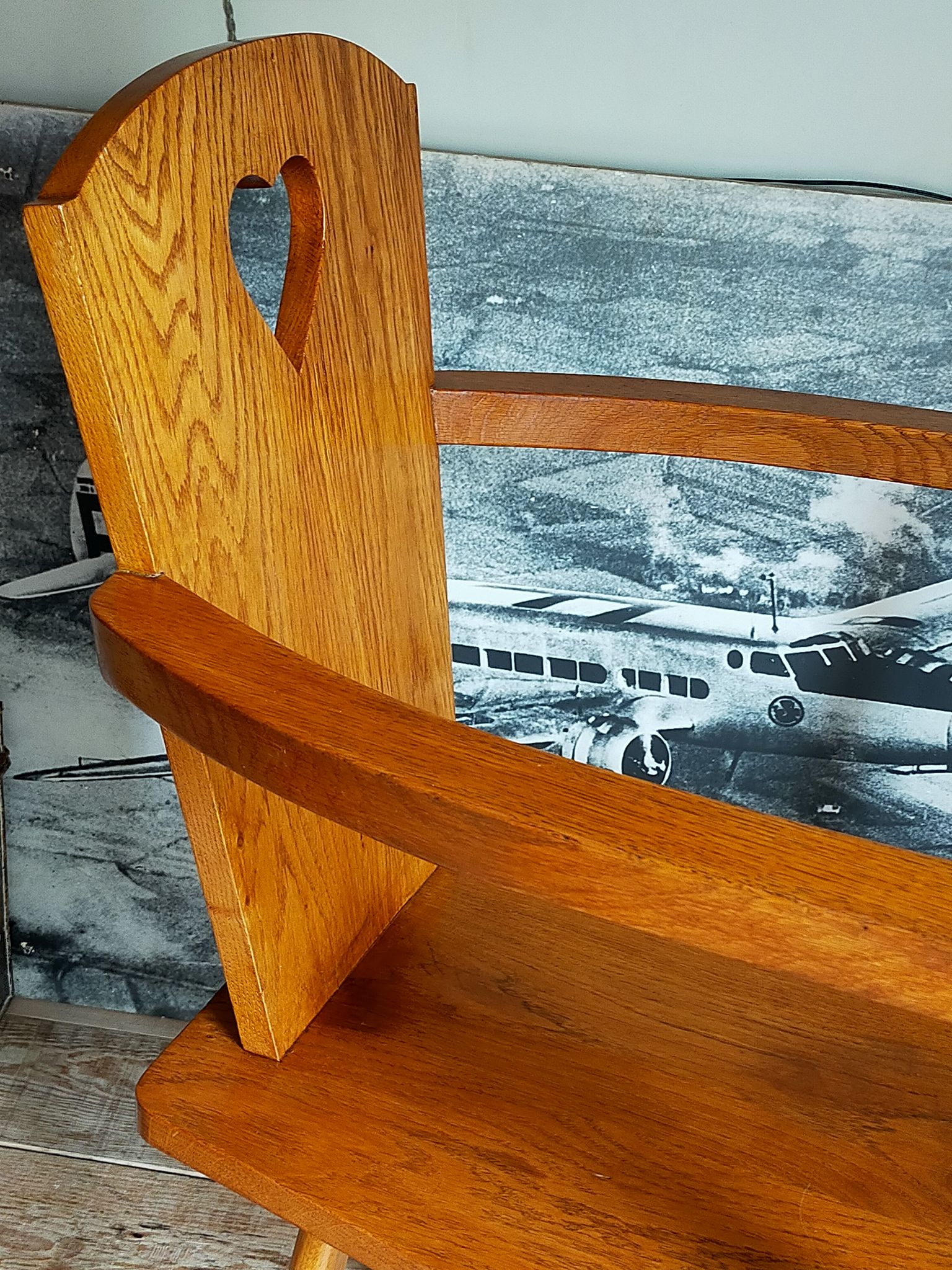 Art-popular armchair 50s in solid wood
