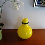 Vase ball glass murano lemon yellow