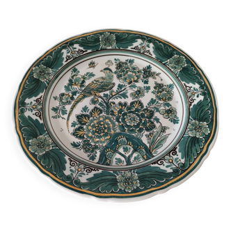 Large rare Delft Groen hand-painted plate Velsen pottery Netherlands