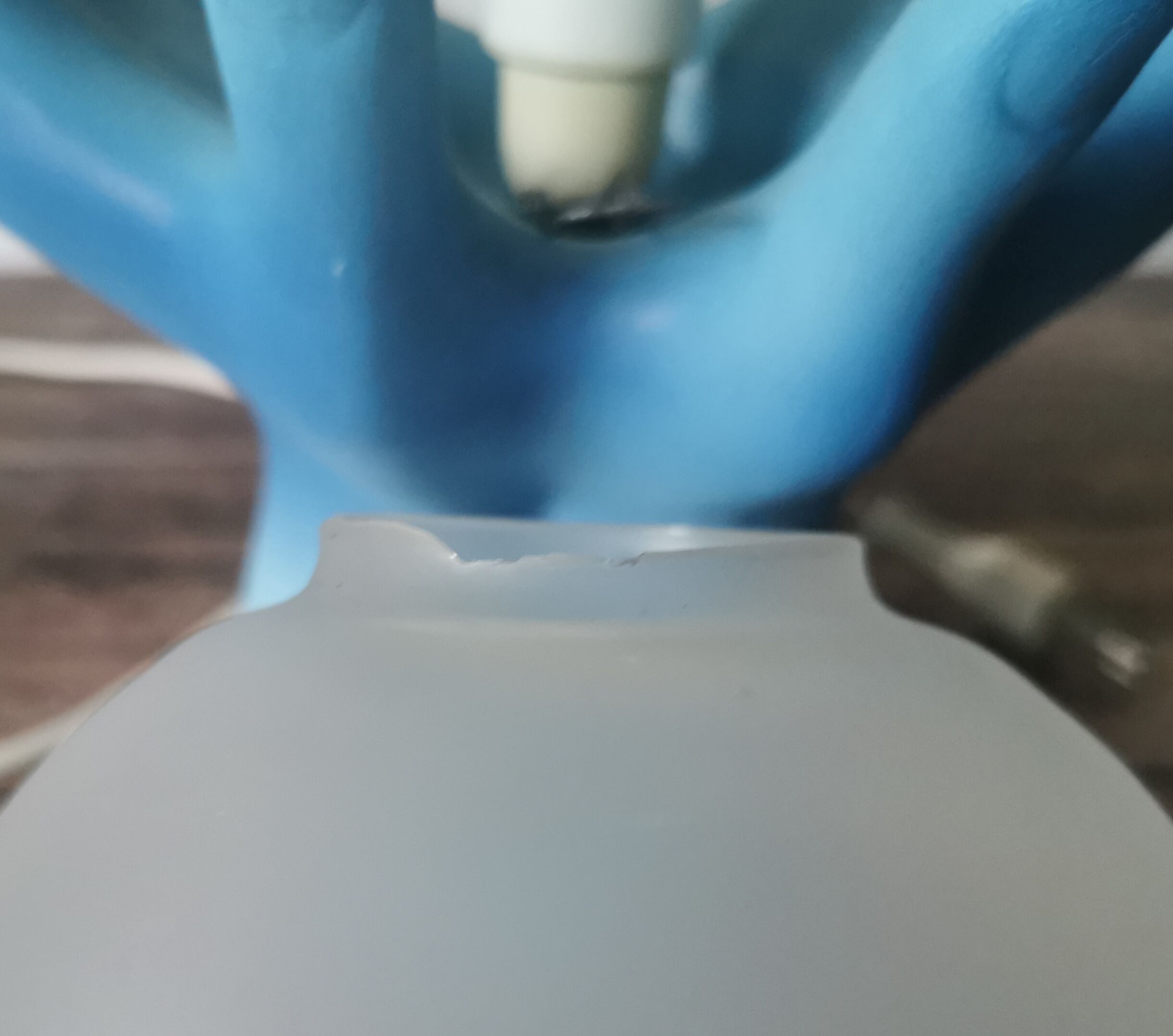 Blue ceramic hand lamp