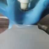 Blue ceramic hand lamp