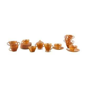 Anchor Hocking Pearl Orange Tea/Coffee Service