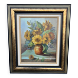 Tableau  Bouquets de fleurs sur entablement
