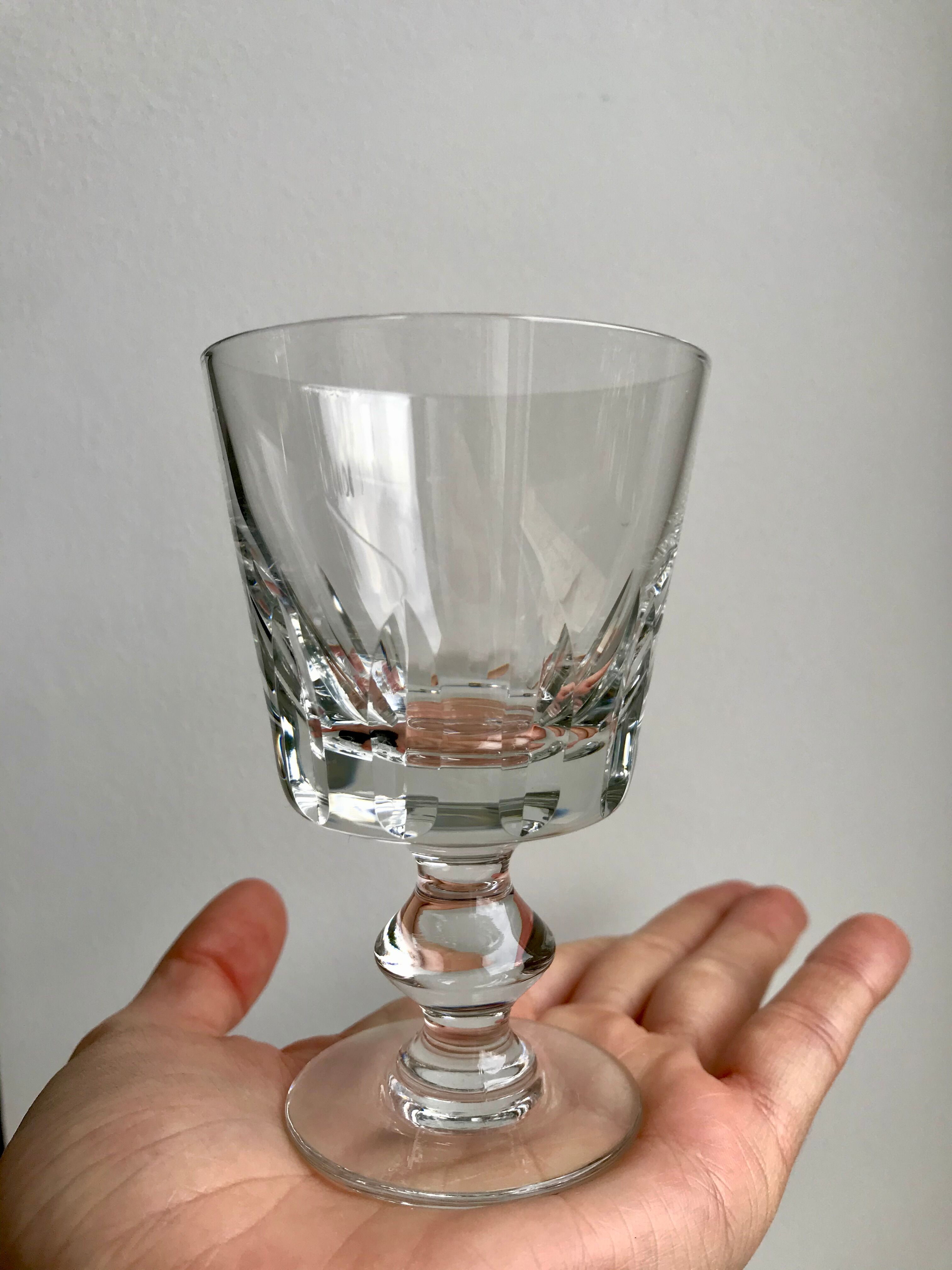 Lot de 9 verres à vin en cristal début XXème