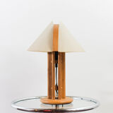 Wooden desk lamp with parchment shade from Denmark