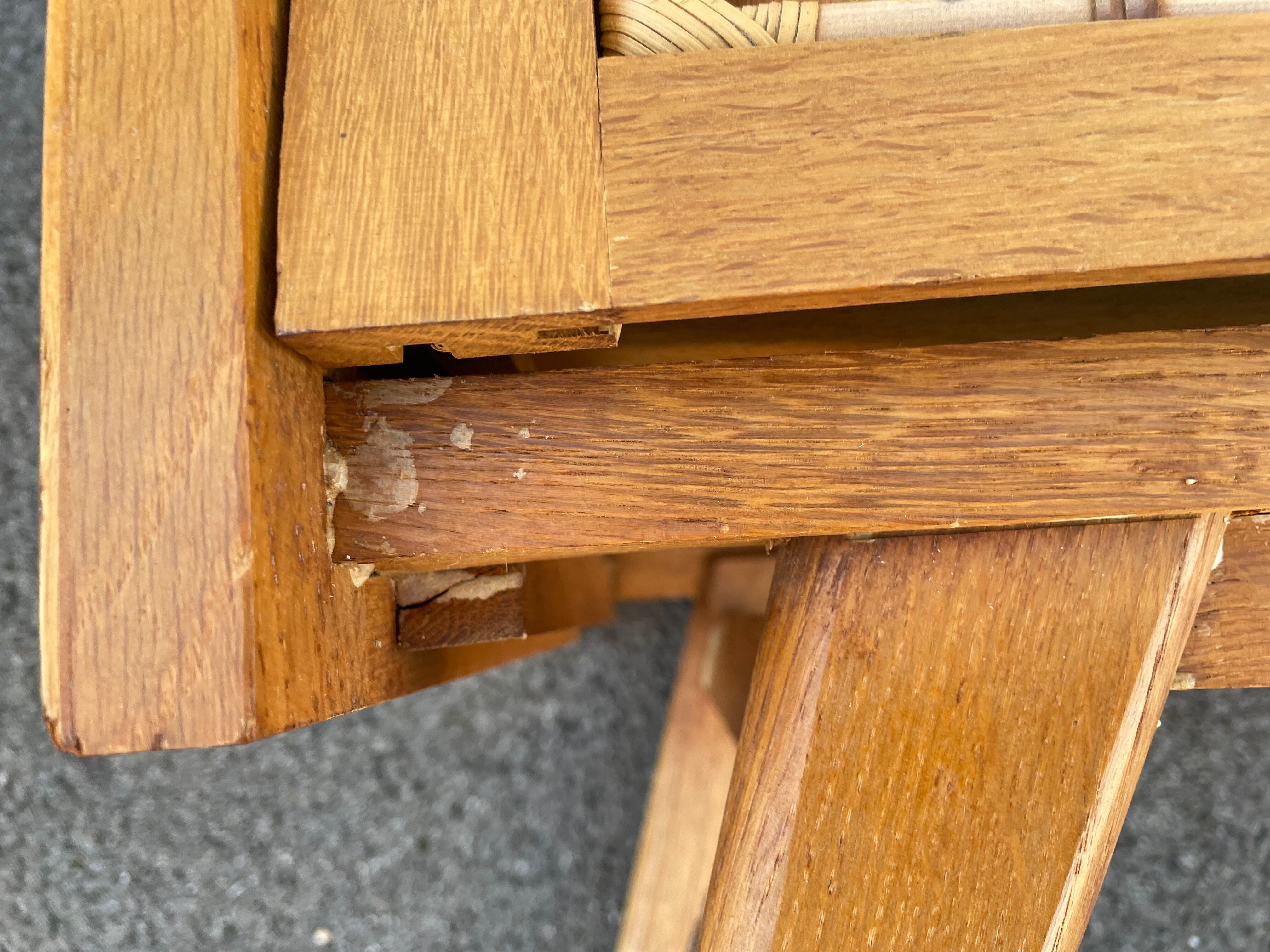 Commode bois et rotin