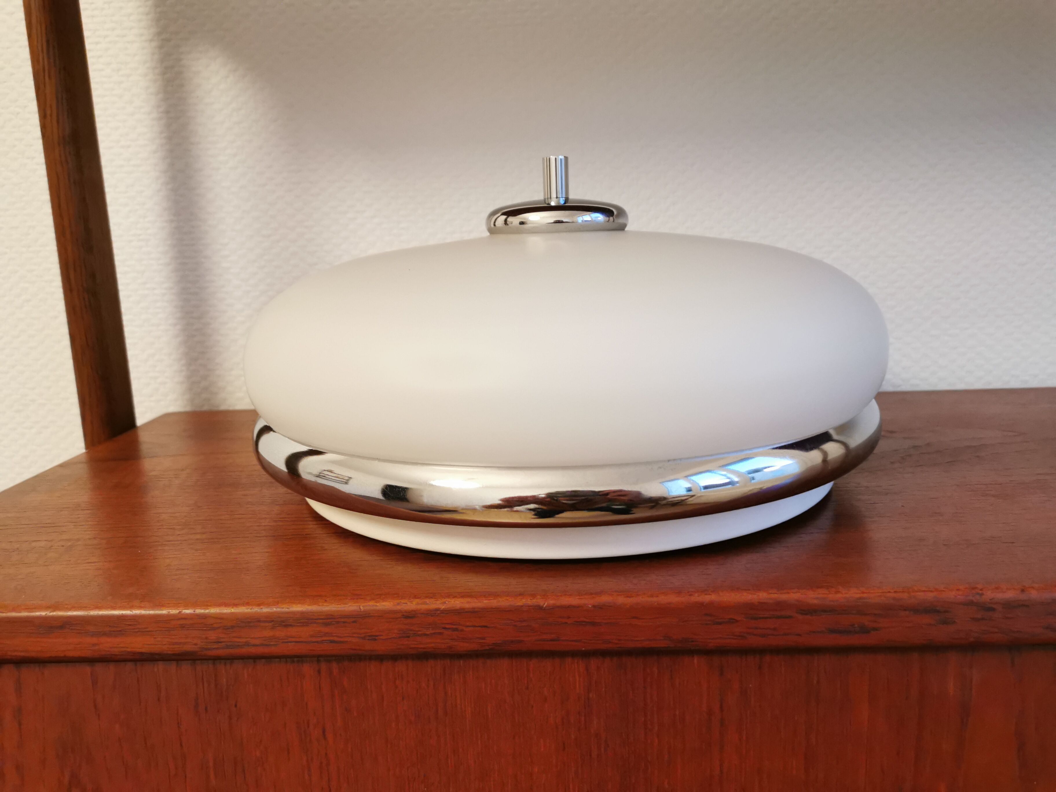 Vintage ceiling lamp in opaline design 70