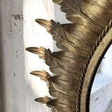 Old flowered sun golden mirror
