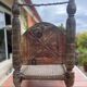 Pair of traditional Indian antique chairs in carved wood.