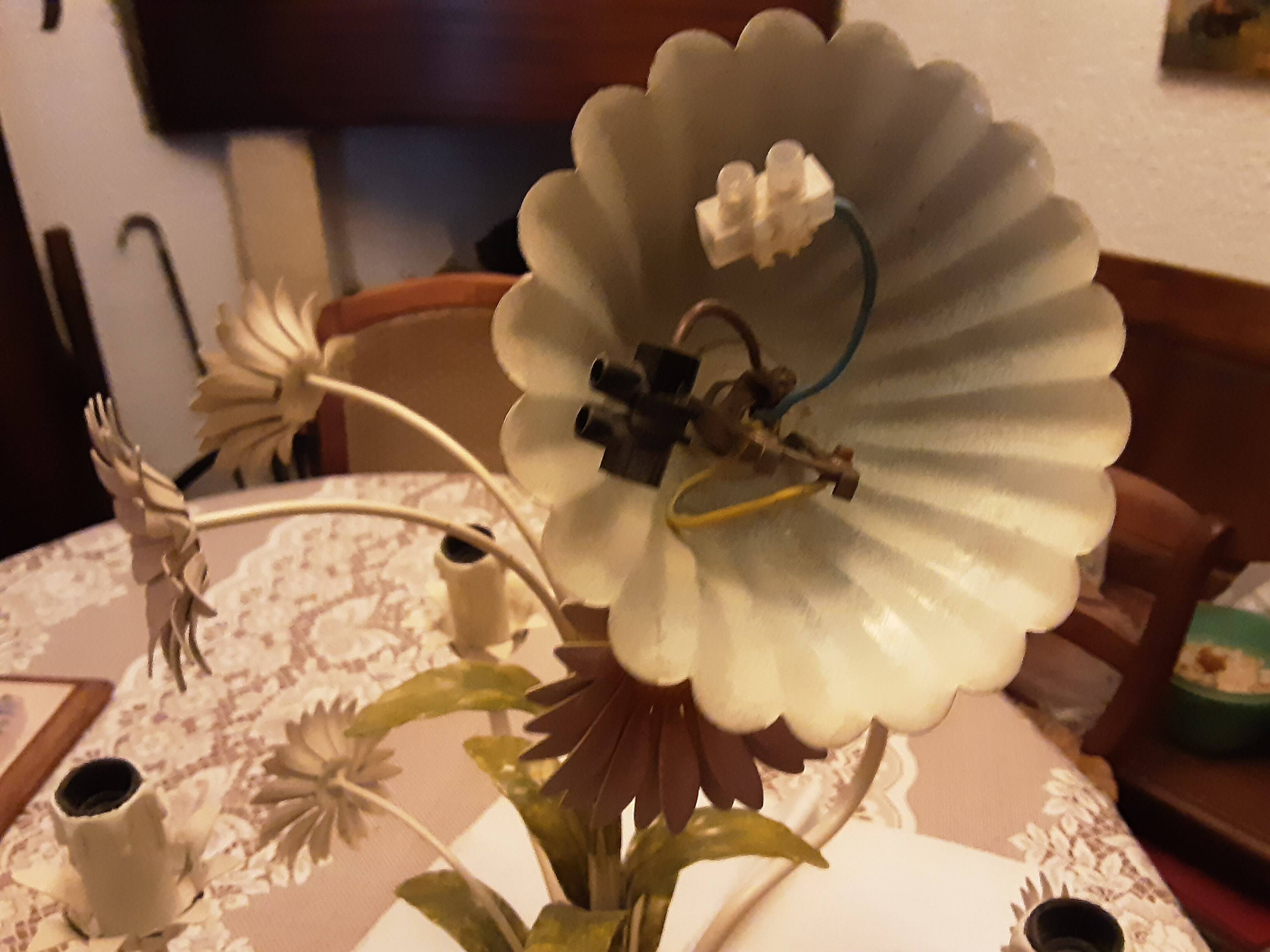 Metal chandelier with flowers decor 1990 - 2000