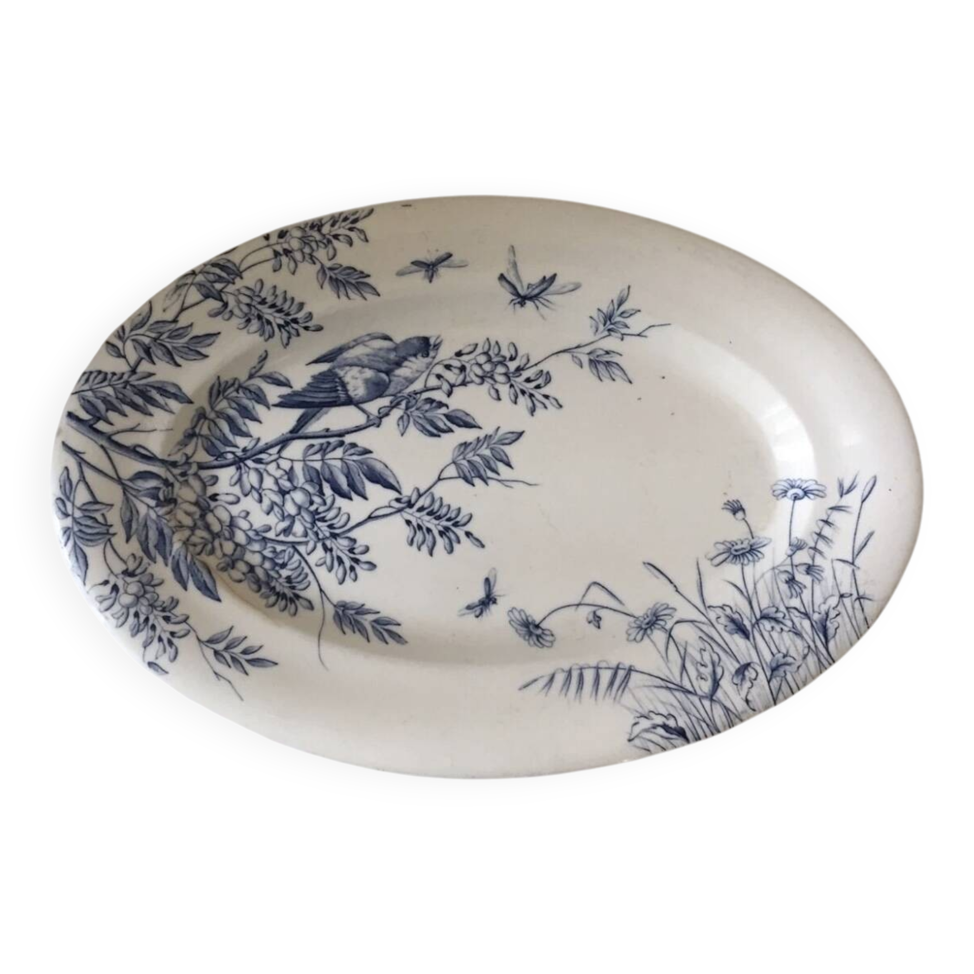 Longwy Terre de Fer bird serving dish? 19th century