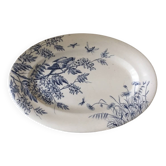 Plat de service Terre de Fer oiseau Longwy ? XIX