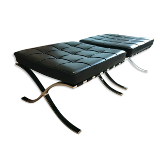 Ottomans Barcelona knoll by Ludwig Mies van der Rohe