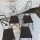 Set de 4 chaises en métal décor de poisson