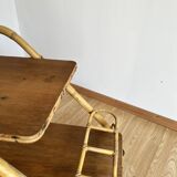 Rattan serving trolley