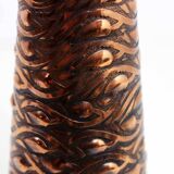 Vintage copper and teak vase