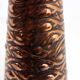Vase vintage en cuivre et teck