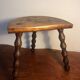 1950s turned wooden tripod stool