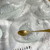 Vintage glass apple dessert set – 1 salad bowl + 5 bowls