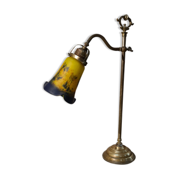 Lamp 1900 adjustable brass tulip paste glass