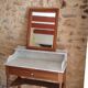 Dressing table, vanity unit in wood and marble 90x18 CM
