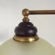 French Mid-Century Bronze Effect Metal Double Billiard Light with Glass Shades