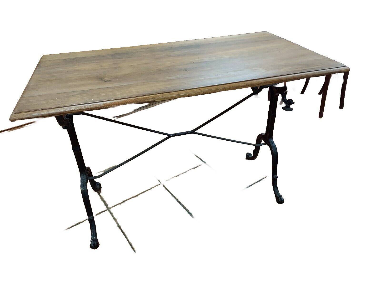 Oak and cast iron coffee table