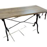 Oak and cast iron coffee table