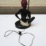 Old african woman statuette lamp