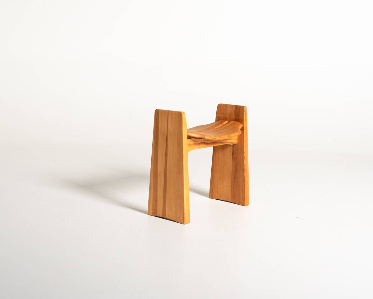 “Jonte” Pine Stool by Gilbert Marklund for Furusnickarn AB, Sweden, 1969