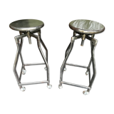 Pair of high bar stools industrial style