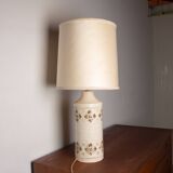 Danish table lamp in beige enamelled stoneware by Bitossi for Bergboms 1960.
