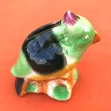 Polychrome ceramic parrot shape
