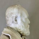 Buste en marbre de Carrare signé et daté Argenti Giosue 1886