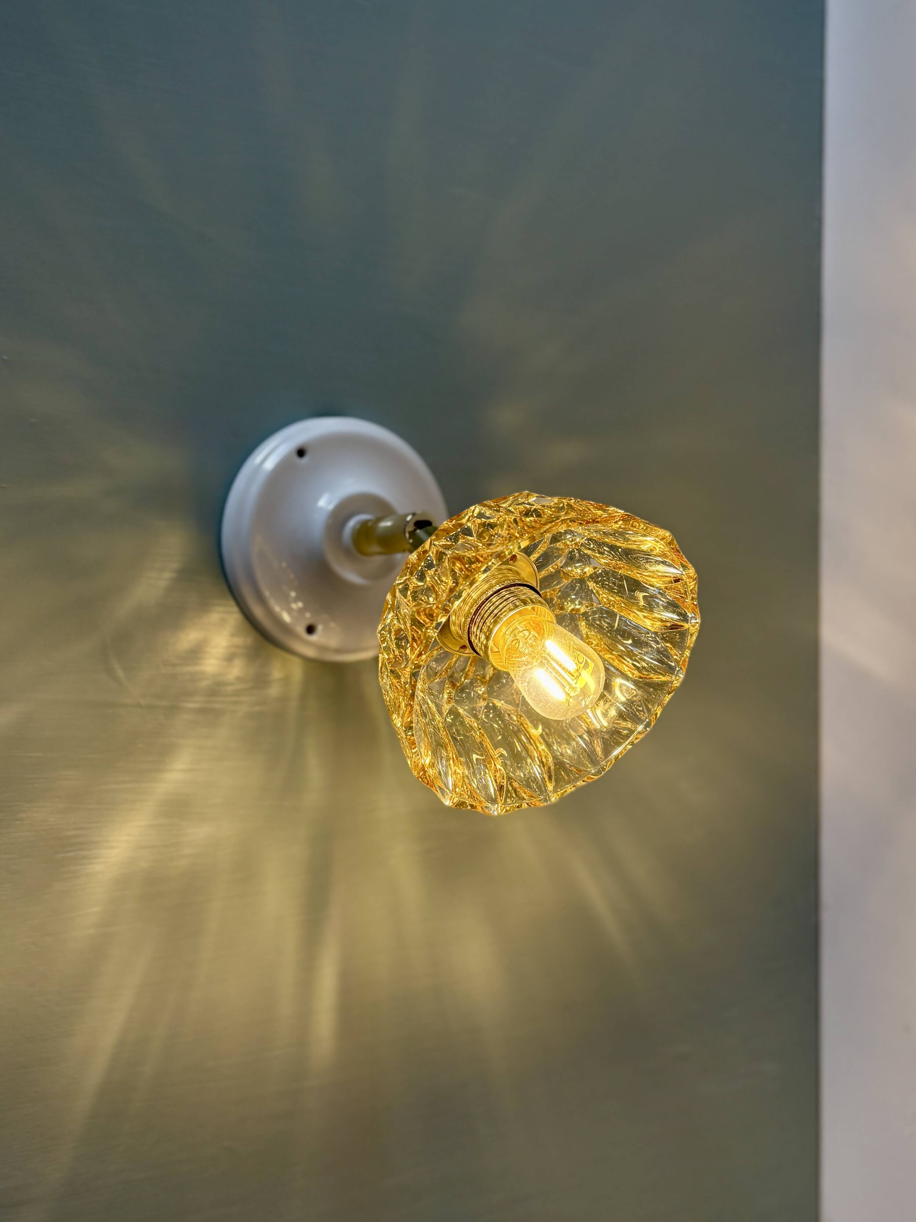 Vintage amber glass lampshade - tableware collection