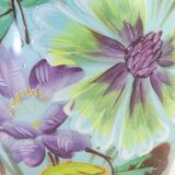 Vase in opaline opaline glass hand painted flower decoration