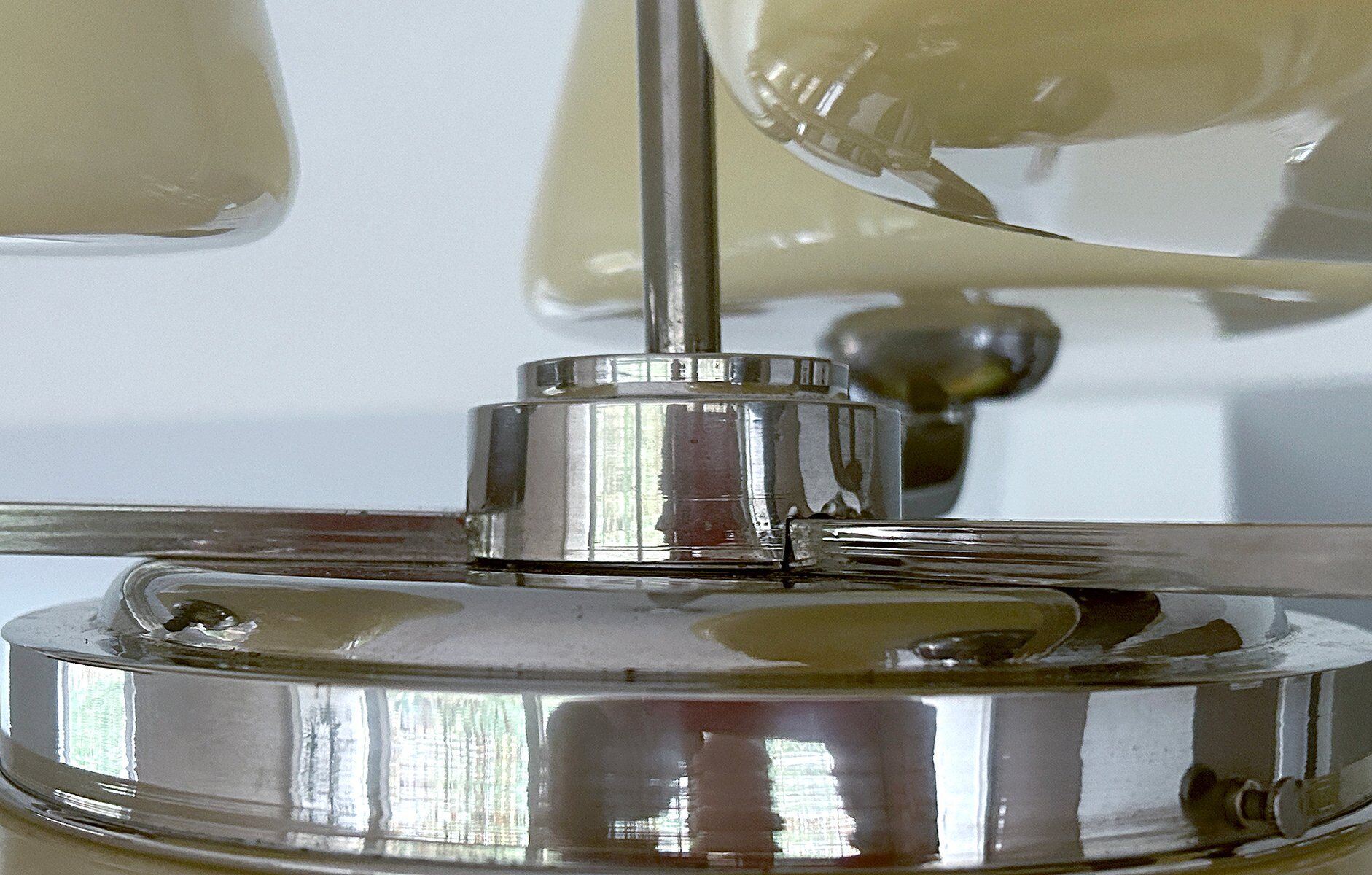 Large Art Deco pendant light in glass, 1930s