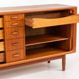 Buffet à portes tambour par Svend Dyrlund (Danemark, années 1960).