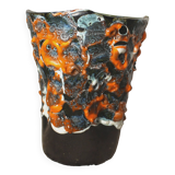 Fat lava vase - ocean rockery - handmade - vintage