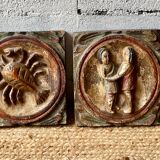 Set of four bas reliefs
