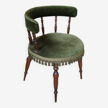 Vintage green velvet chair