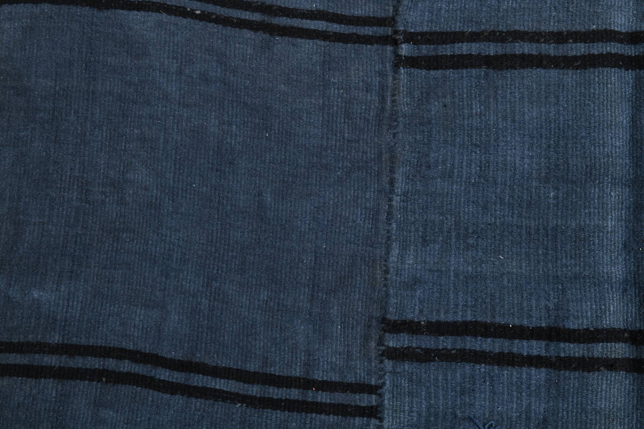 Blue & Black Striped Kilim Rug, 163x237Cm