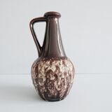 Bay ceramic pitcher with handle and fat lava glaze