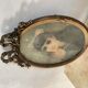 Portrait of a young girl in pastel and beautiful oval frame