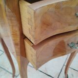 Pair of Louis XV style bedside tables with marble top