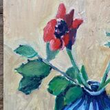 Oil on cardboard Bouquet of flowers